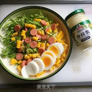 Make Corn ham egg salad step 6