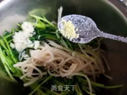 Make Black bean sprouts with golden needle mushrooms step 8