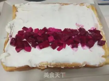 Make Flamingo cream roll step 17