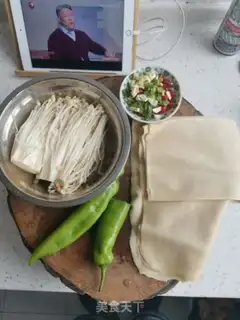 Make Tofu-skin-skind gold mushrooms step 2
