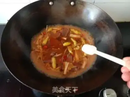 Make Golden mushrooms and pepper pig blood step 9