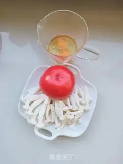 Make White mushroom tomato fried eggs step 0
