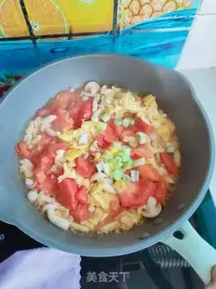 Make White mushroom tomato fried eggs step 12