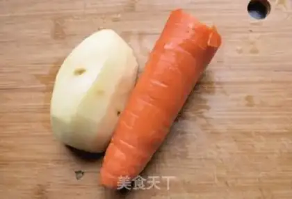 Make Carrot potatoes, celery leaves step 2