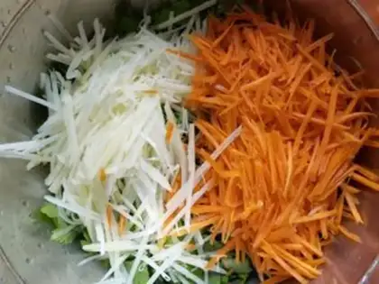 Make Carrot potatoes, celery leaves step 3