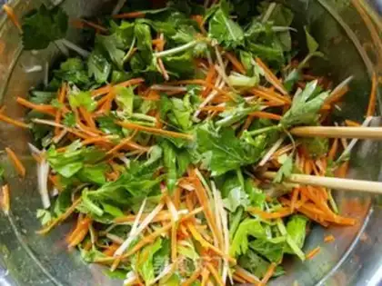 Make Carrot potatoes, celery leaves step 5