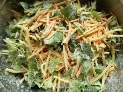 Make Carrot potatoes, celery leaves step 7