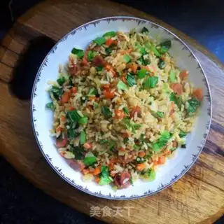 Make A green sausage fried rice step 11