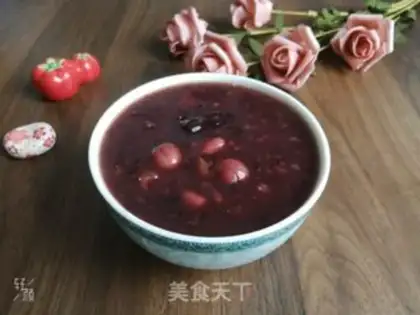 Make "Red-tree, black rice congee." step 2