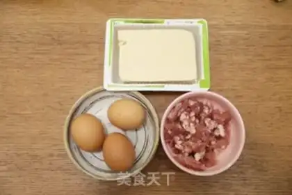Make Meat tofu eggs step 0