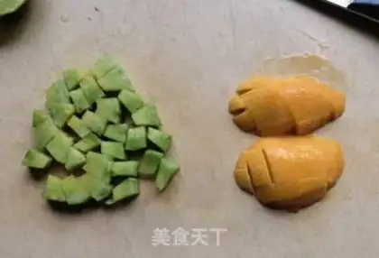 Make Mango melon sour milk cup step 1
