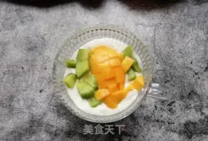 Make Mango melon sour milk cup step 5