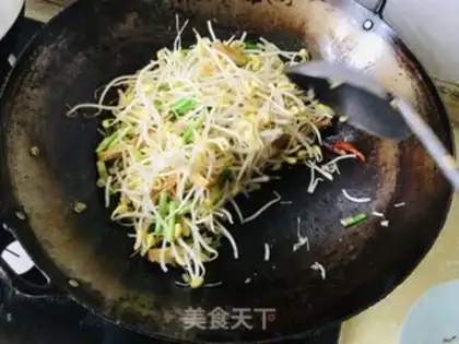 Make Soybean sprouts, fried tofu step 4