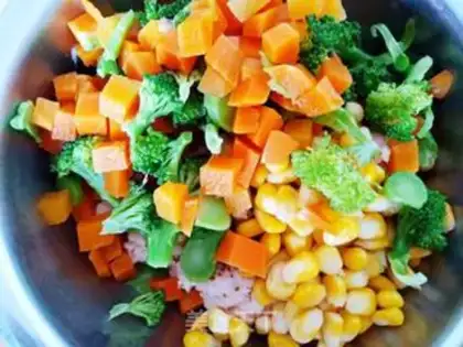 Make Vegetable chicken pancakes step 9