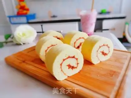 Make Strawberry jam cake rolls step 17