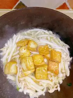 Make Seafood mushroom tofu step 3