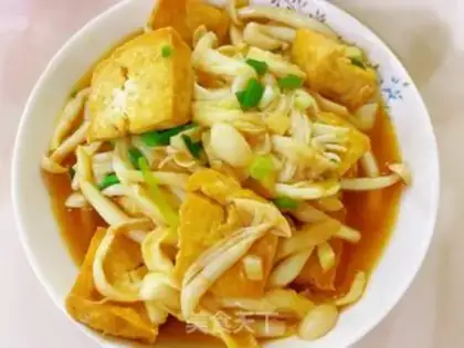 Make Seafood mushroom tofu step 5