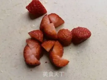 Make Mango strawberry sour milk cup step 4