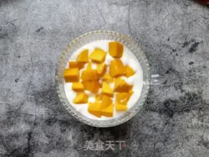 Make Mango strawberry sour milk cup step 6