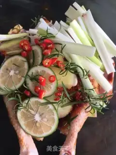 Make Baking the oven with lemon juice. The whole chicken step 5