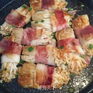 Make Bacon-fried golden mushrooms step 5