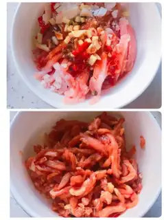 Make Spring fried meat step 1