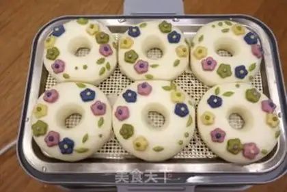 Make A donut bun of flowers step 10