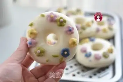 Make A donut bun of flowers step 11