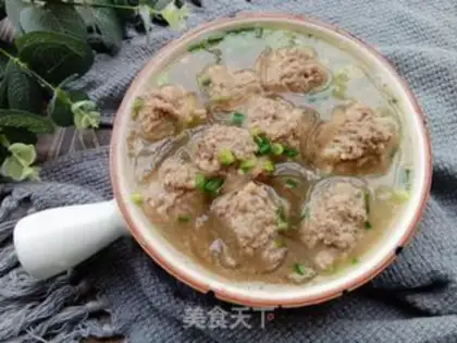 Make Chicken soup and potato powdered meatball soup step 11