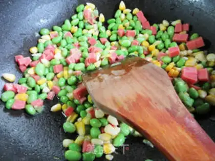 Make A salted corn grain of fried beans step 4