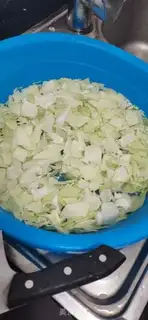 Make Cream pepper and cabbage step 1