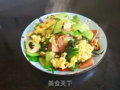 Make cucumber spinach fried eggs step 5