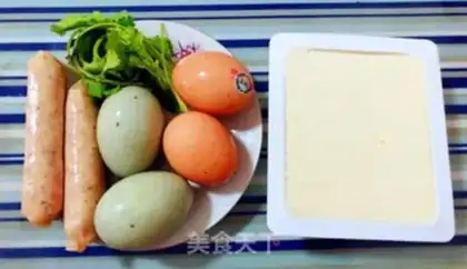Make Eggs, tofu sausage soup step 0