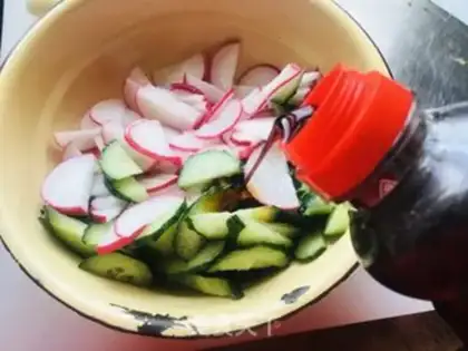 Make ♪ The cucumber radish ♪ step 3