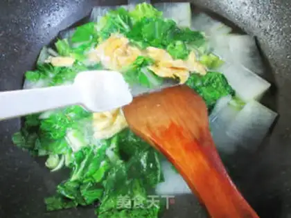 Make Eggs, cabbage, tofu soup step 7