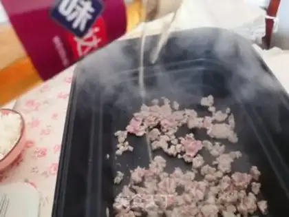 Make Burn pork and fried rice step 2