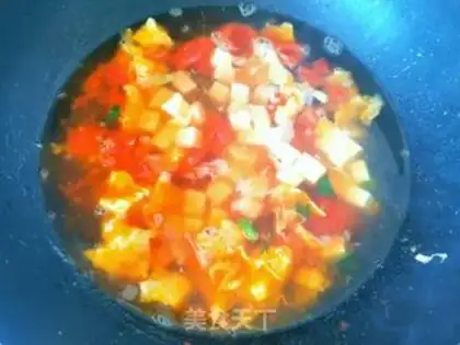 Make Spinach egg tofu soup step 2