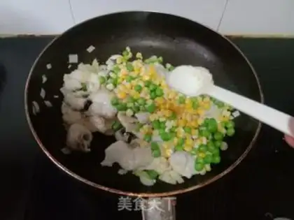 Make Corn green bean fried fish step 13
