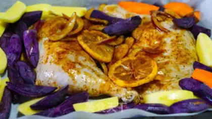 Make Black pepper potato roast chicken leg step 3