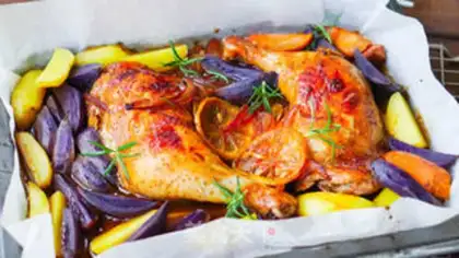 Make Black pepper potato roast chicken leg step 5
