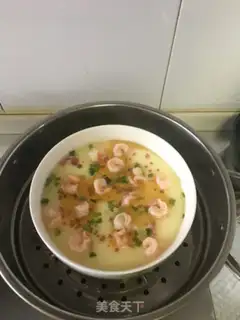 Make Shrimp ham steaming eggs step 6