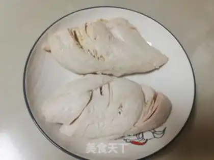 Make Spicy chicken silk step 2