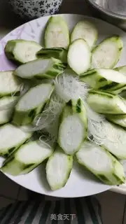 Make Garlic fan silk melon step 0