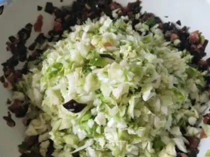 Make Round cabbage, pork buns step 6