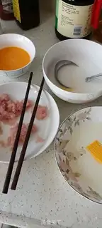Make Egg sausage powder step 0