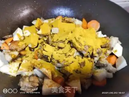 Make Taco-headed curry chicken curry step 4