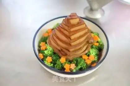 Make Plum pagoda meat step 11