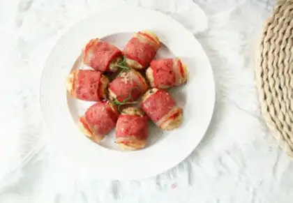 Make Puffed cheese bacon step 9