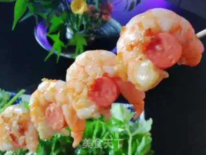 Make Garlic shrimp sausage string step 5