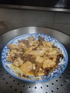Make Soybeans, mushroom steam chicken step 5